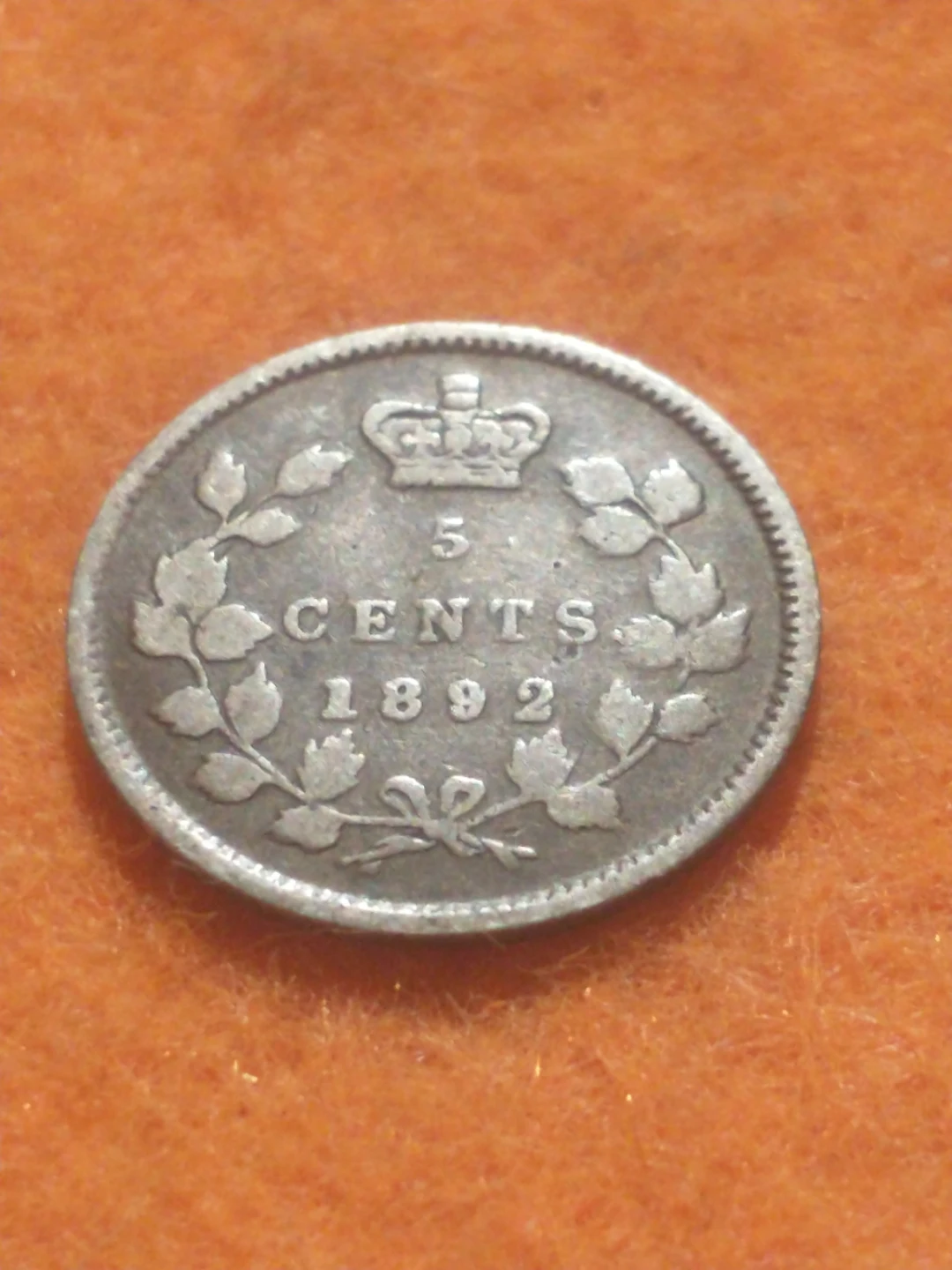 Nice VF/XF 1892 Canada .925 silver five cents KM #2 - photo 2