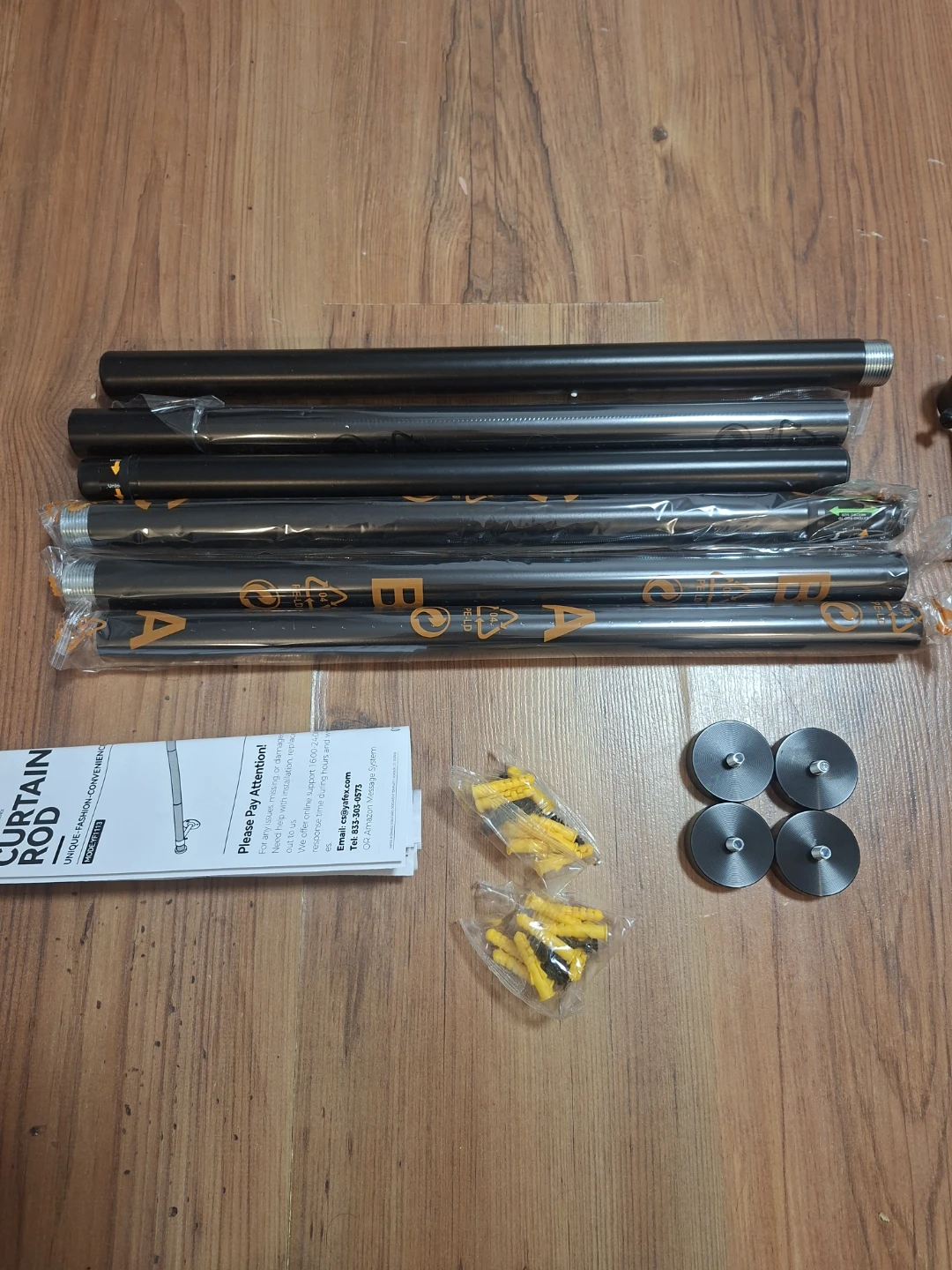 Black Metal Curtain Rod Set - photo 3