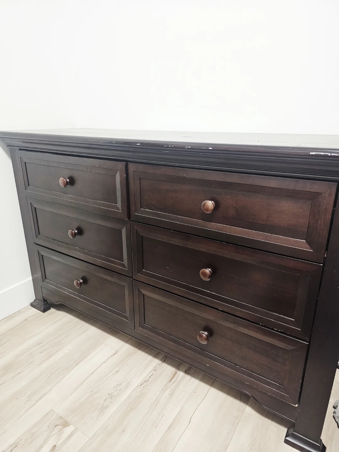 Dark Brown Six-Drawer Dresser