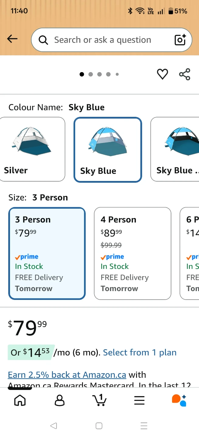 COMMOUDS Beach Tent Sun Shade - Sky Blue - photo 4