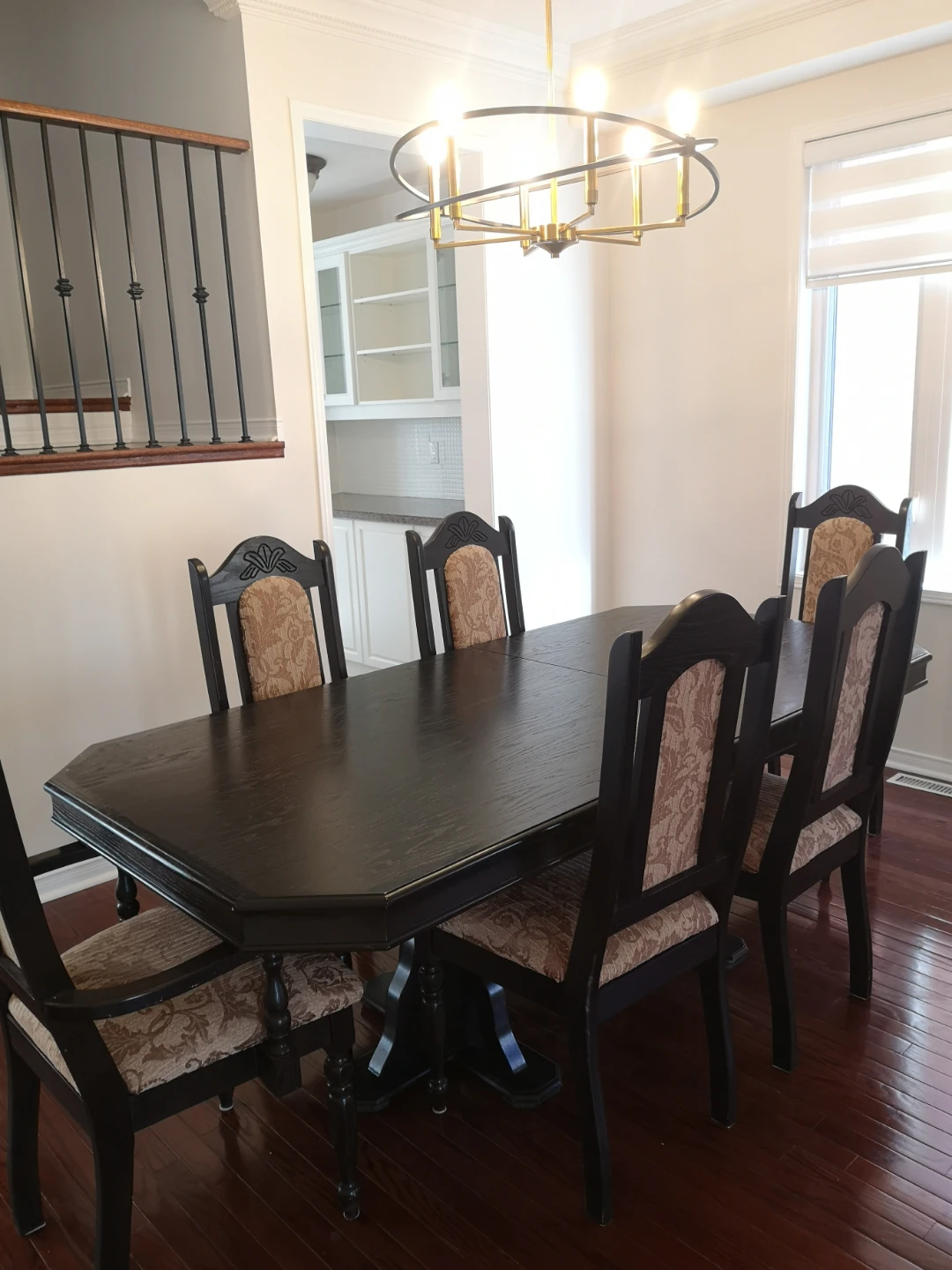 Dark Wood Dining Table with 6 Chairs - photo 2