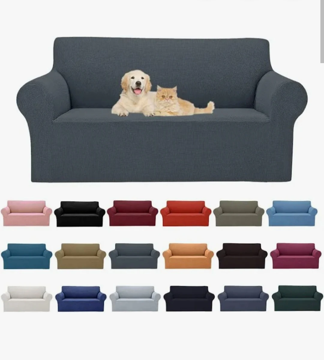 Light Beige Corduroy Sofa Cover