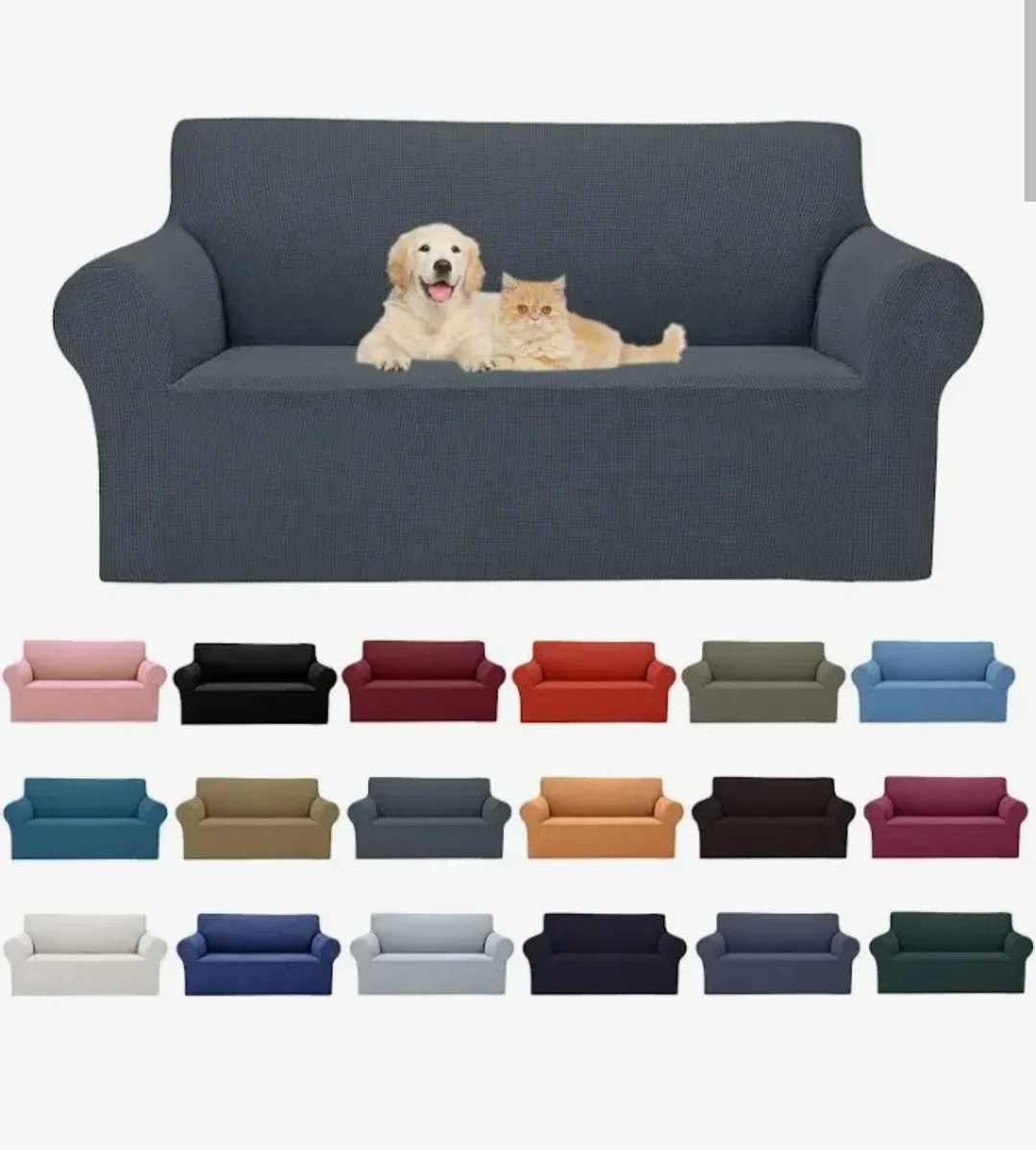 Light Beige Corduroy Sofa Cover