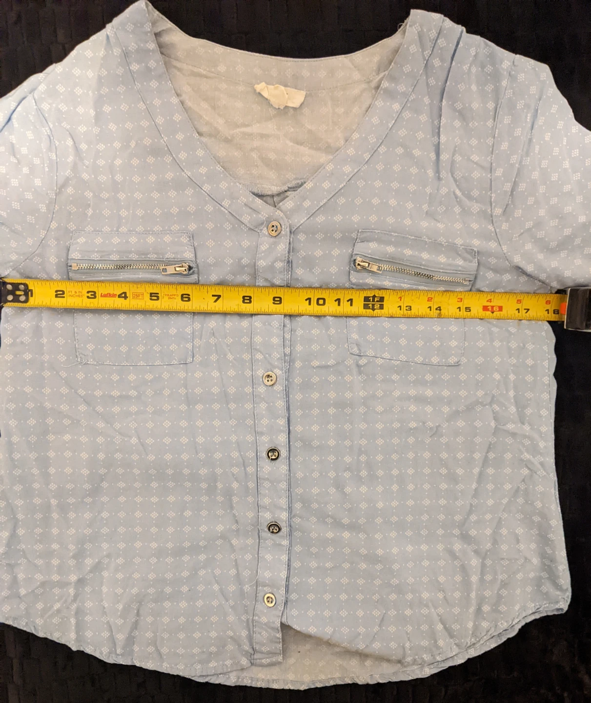 Women's Blouse (Light Blue and White) - photo 3
