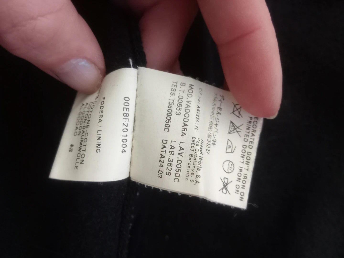 Diesel Black Wool Jacket - Size XS - photo 4