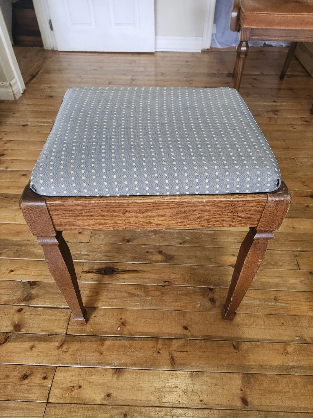 Vintage Wooden Singer sewing Stool with Padded Seat