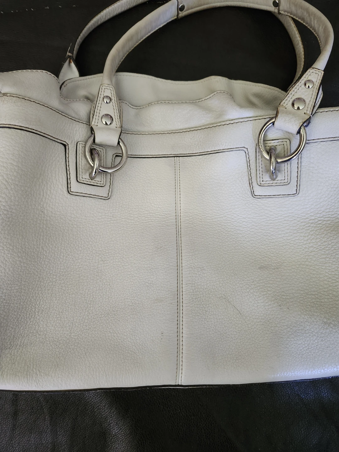 Coach Vintage Rare White Leather Tote Bag - photo 5