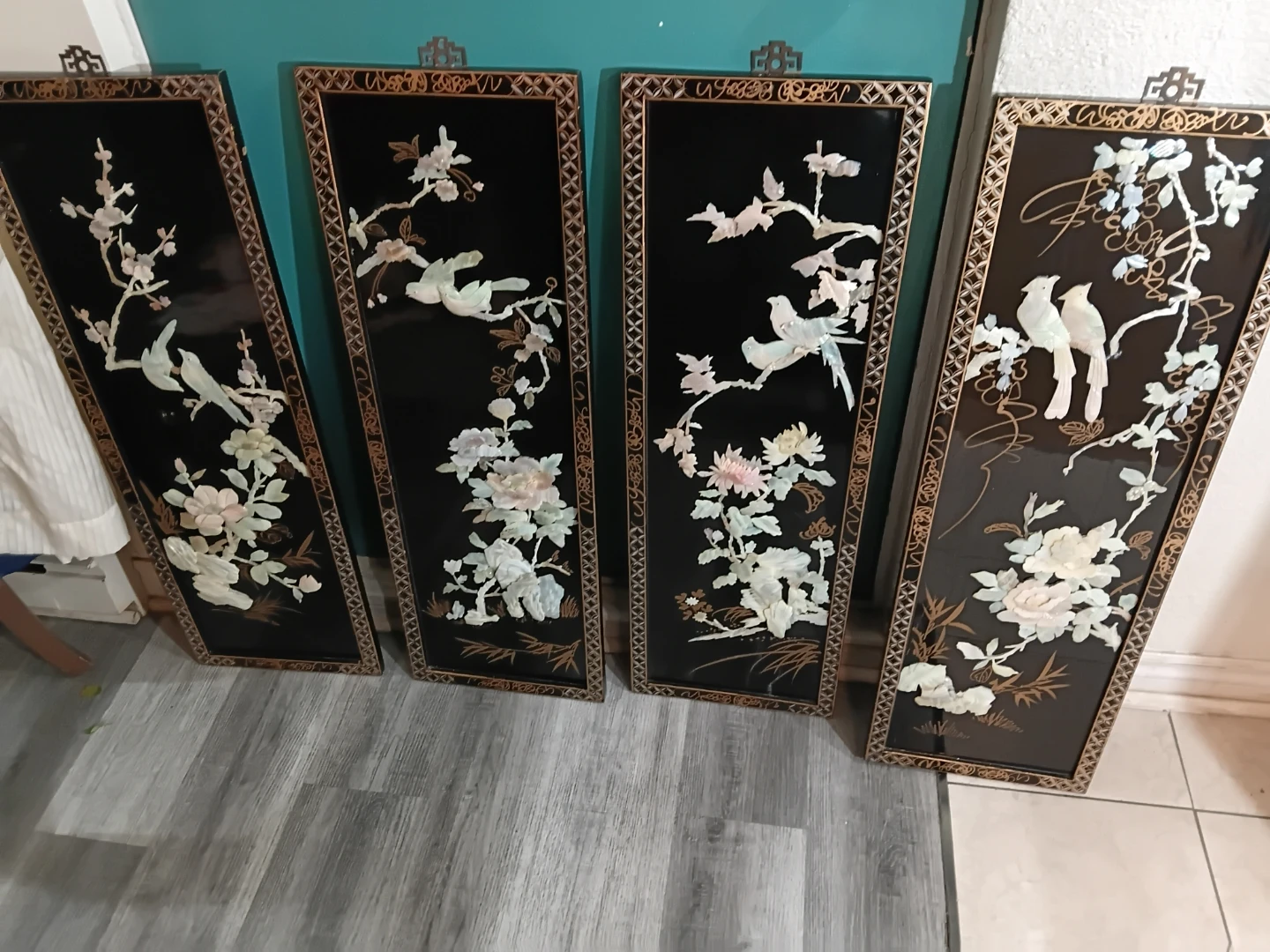 Set of 4 Vintage Mother of Pearl Wall Panels - photo 3