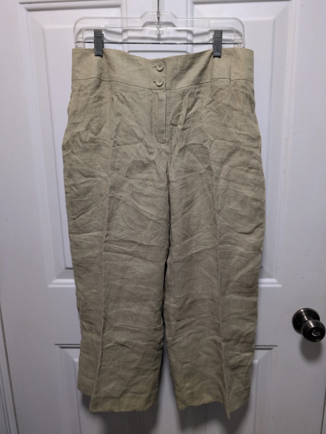 Mills "Jack & Zoe" Linen Crop Pants Tan Size S