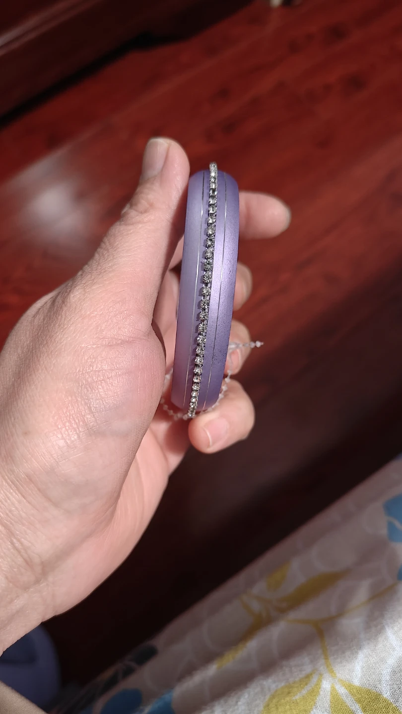 Purple Bangle Bracelet with Rhinestones - photo 2