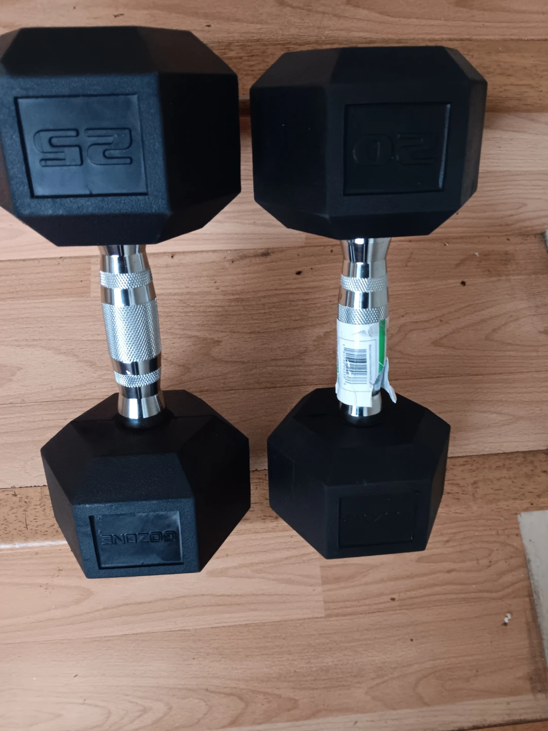 GoZone Hex Dumbbells - 25lb & 20lb Set
