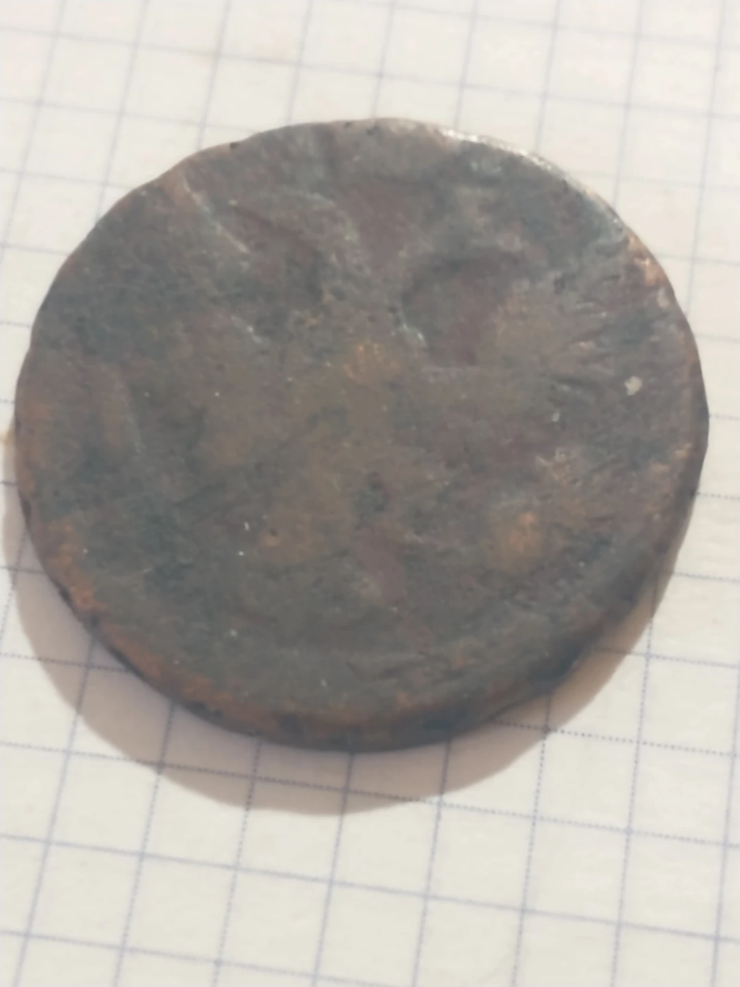 1754 Russia Denga coin, poor condition - photo 2