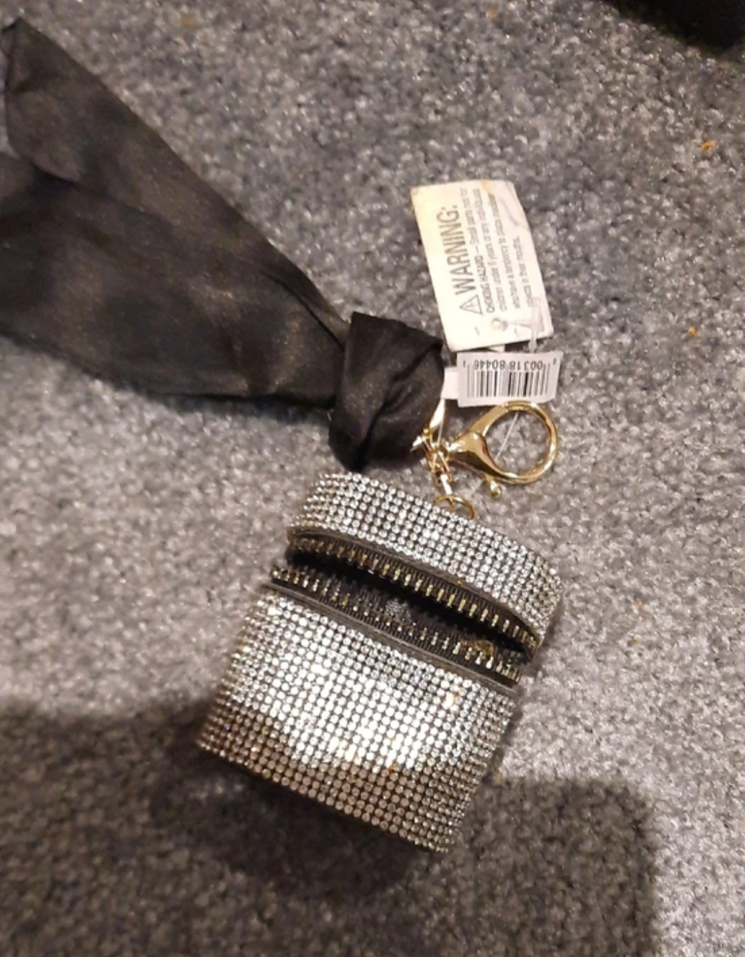 Sparkly Rhinestone Zipper Pouch Keychain airbus air buds