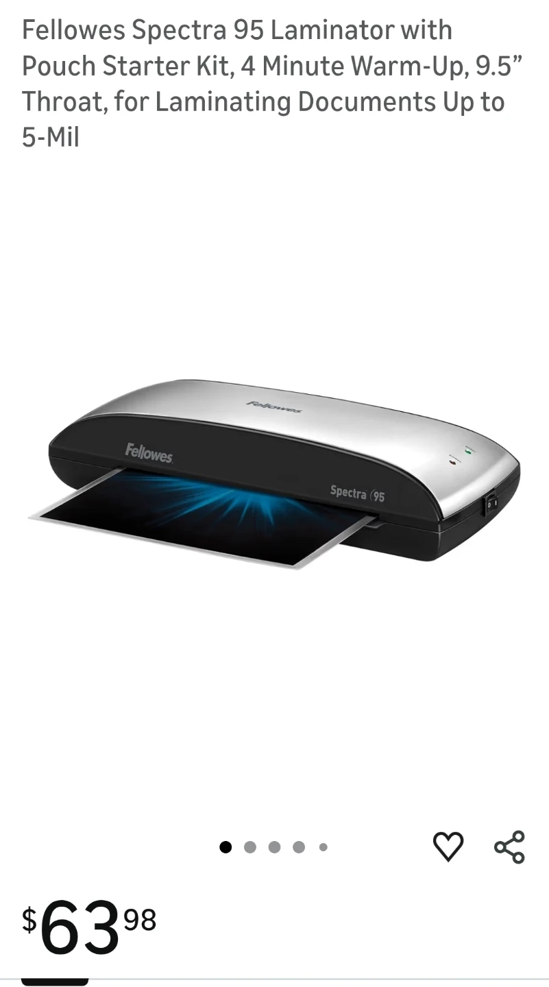 Fellowes Spectra 95 laminator - 200 Pack - photo 2