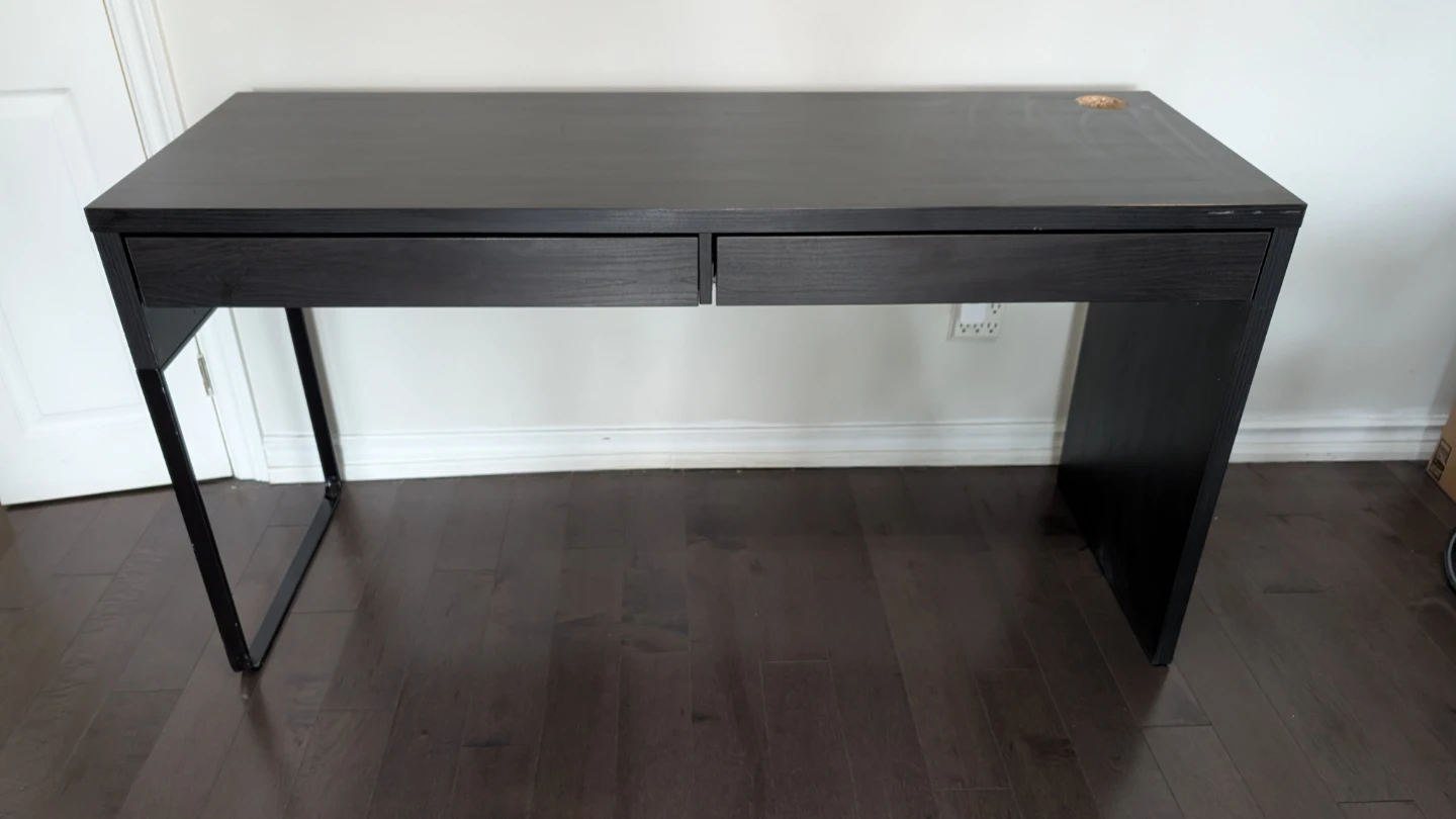 IKEA MICKE Black Desk with Two Drawers | Used