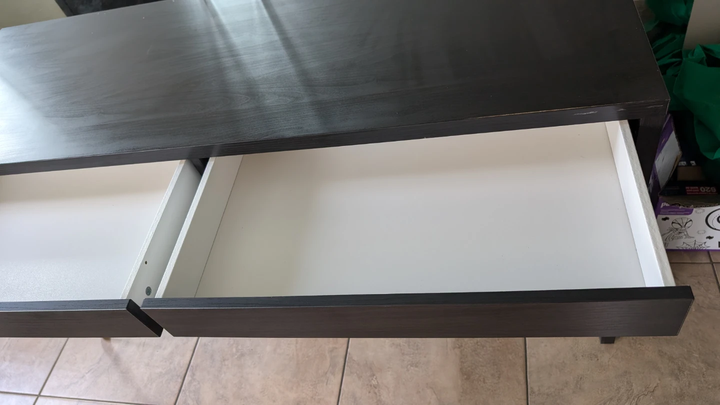 IKEA MICKE Black Desk with Two Drawers | Used - photo 4