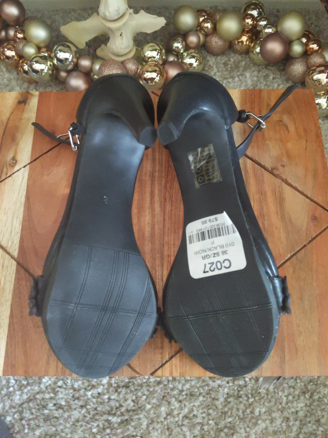 Le Chateau Black Floral Heels Size 38 NWT - photo 4