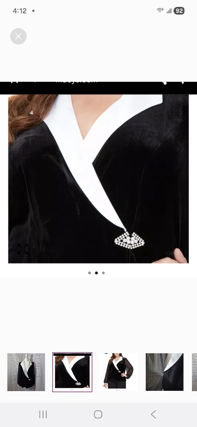Alex Evenings Black Velvet and Chiffon  Jacket - photo 3