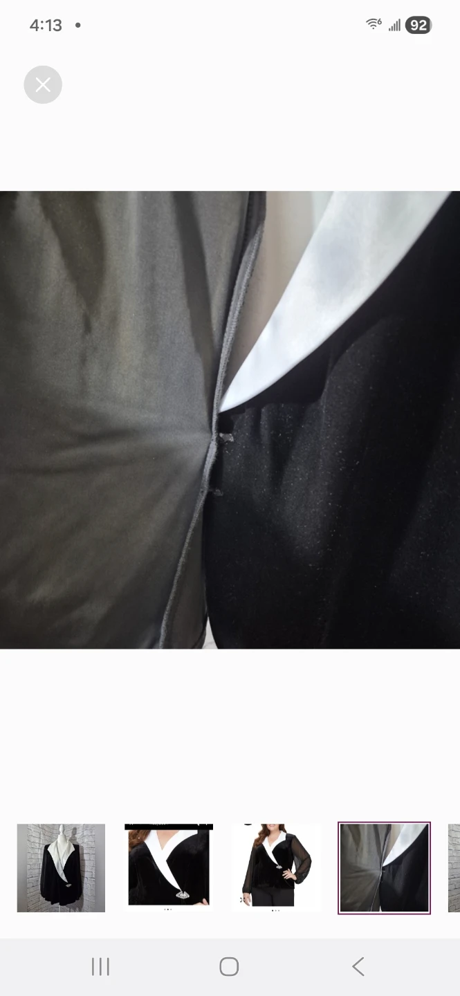 Alex Evenings Black Velvet and Chiffon  Jacket - photo 4