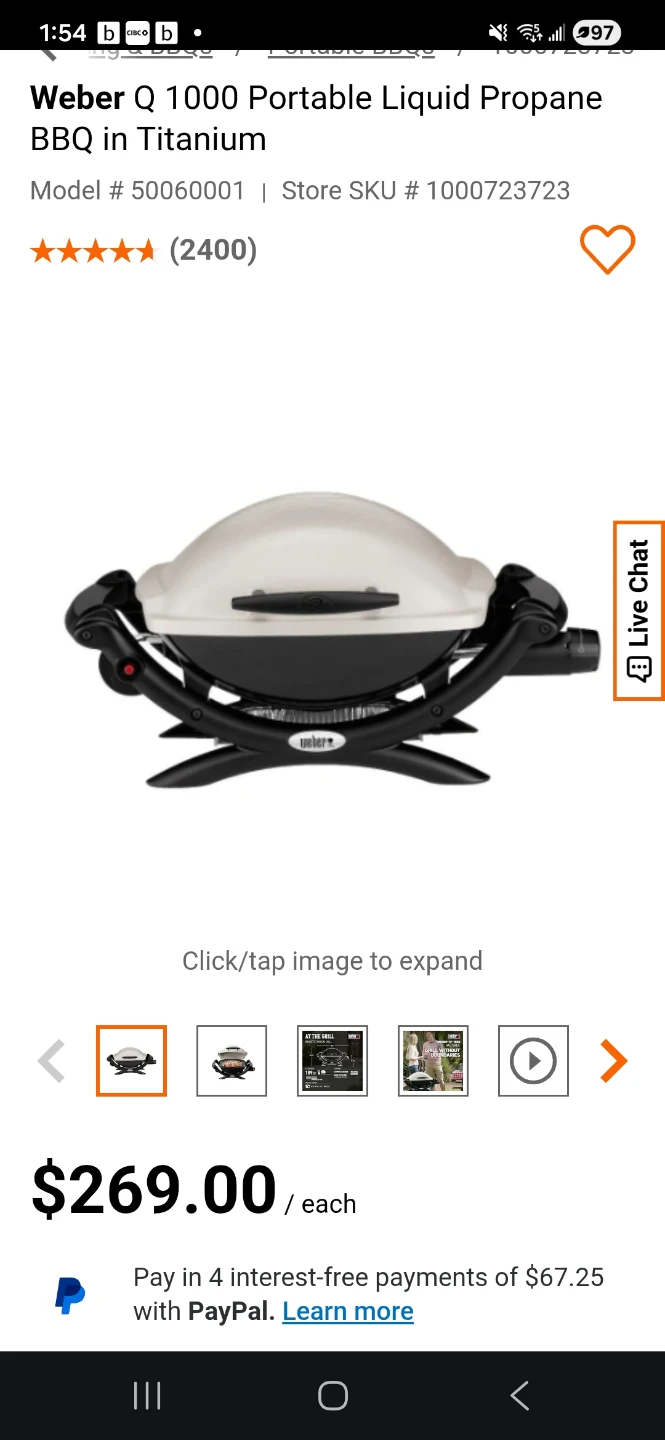 Weber Q 1000 Portable Propane BBQ in Titanium - photo 5