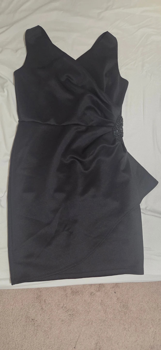 Black Embellished Sheath Dress