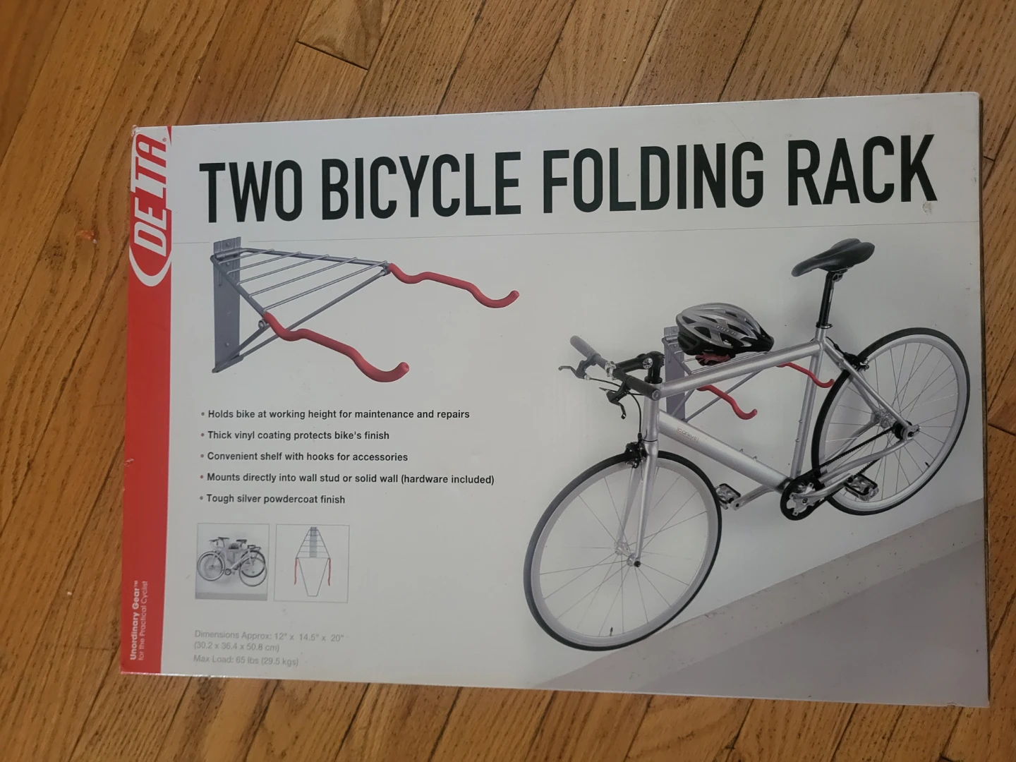 Folding rack holds 2 bicycles