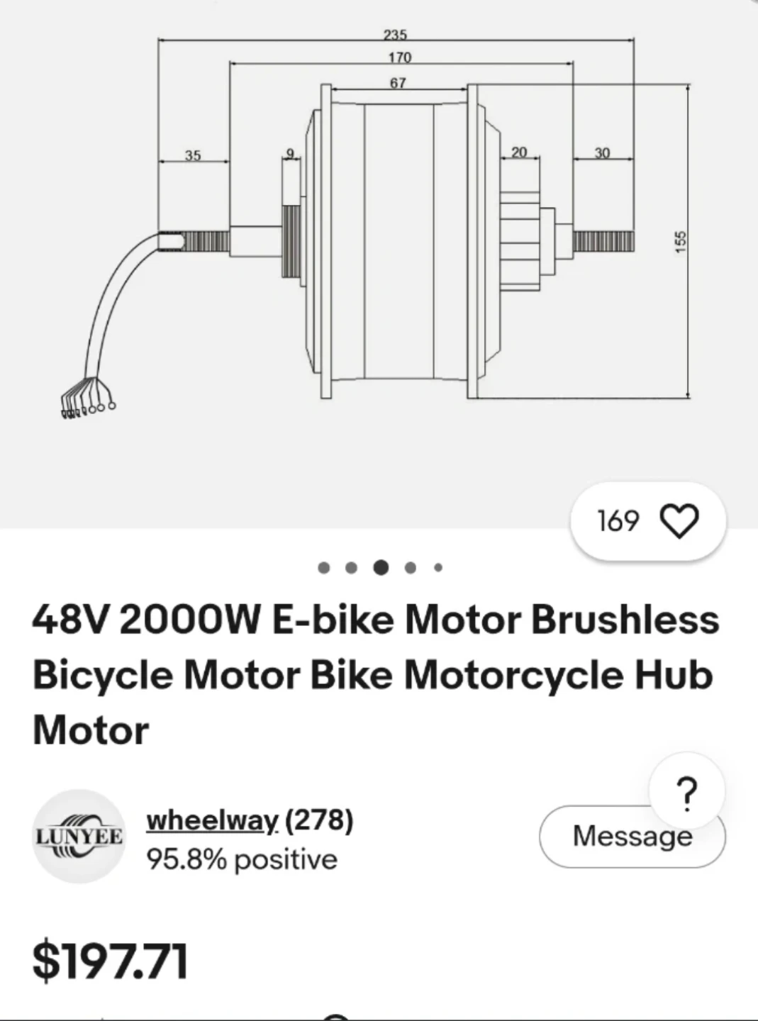 48V 2000W E-bike Hub Motor