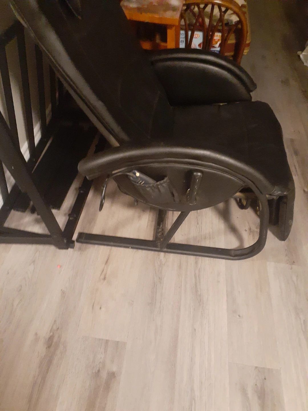 Black Faux Leather Recliner Chair - photo 2