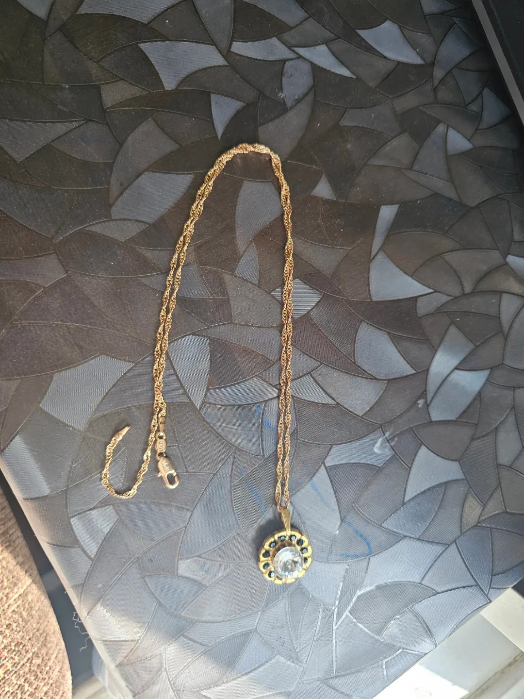 Authentic Asfour Crystal Gold-Plated Pendant and Earrings Se - photo 2
