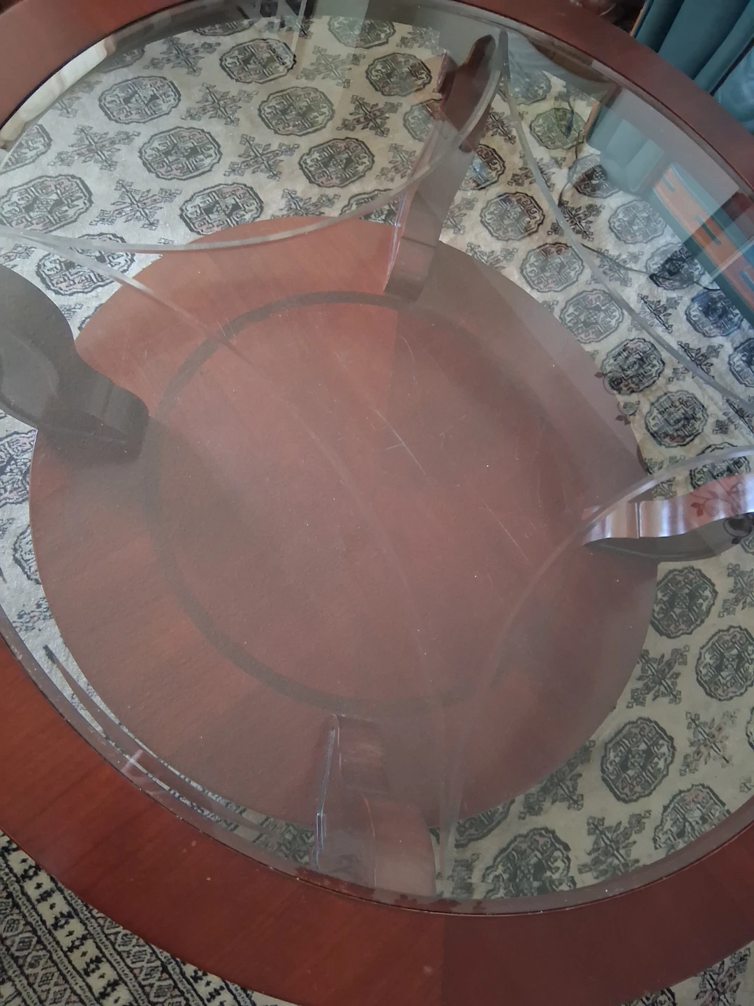 Oval Coffee Table with Glass Top - photo 2
