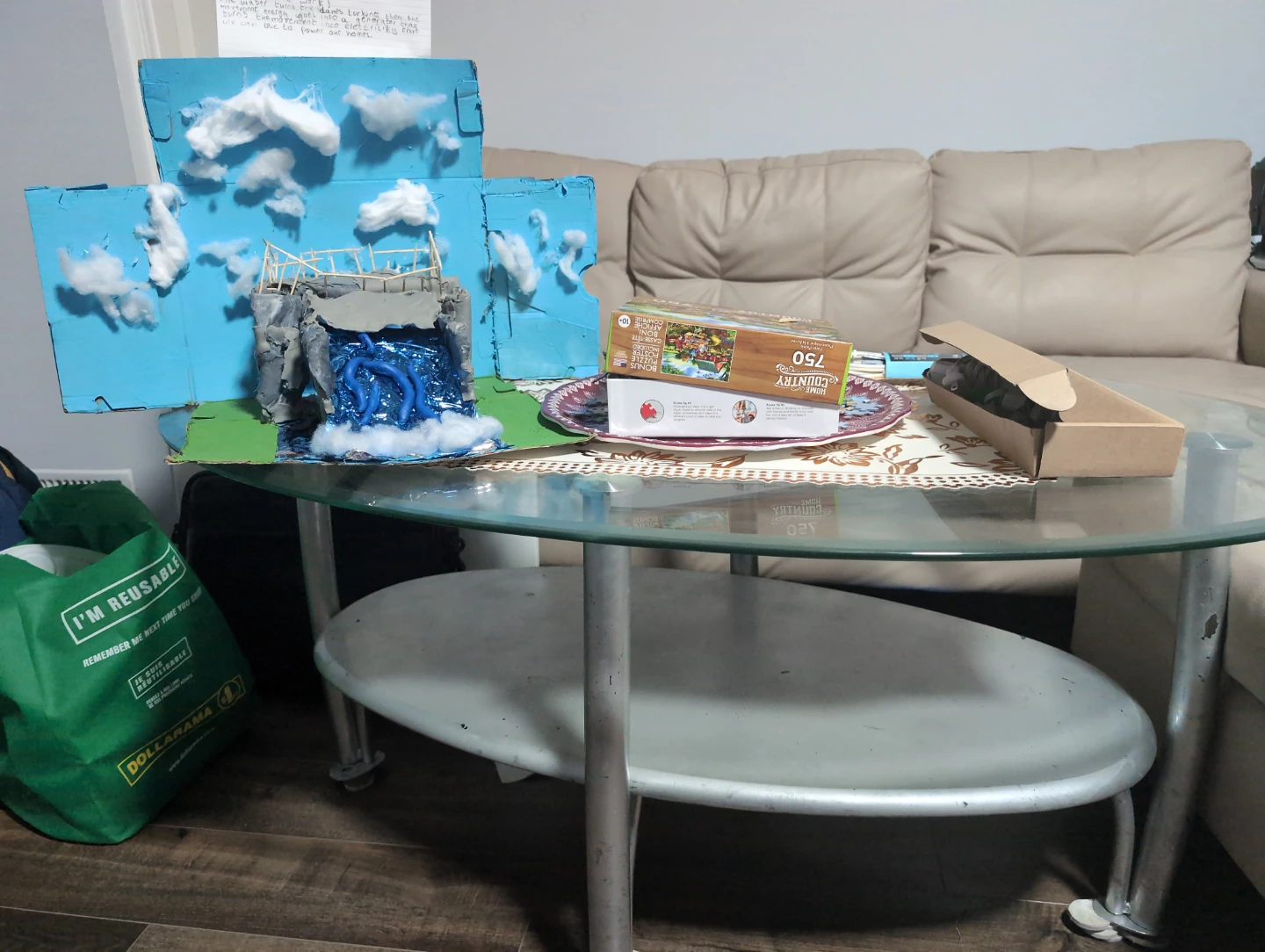 Living Room Set – Couch + Glass Coffee Table + Ottoman/Footrest - photo 3