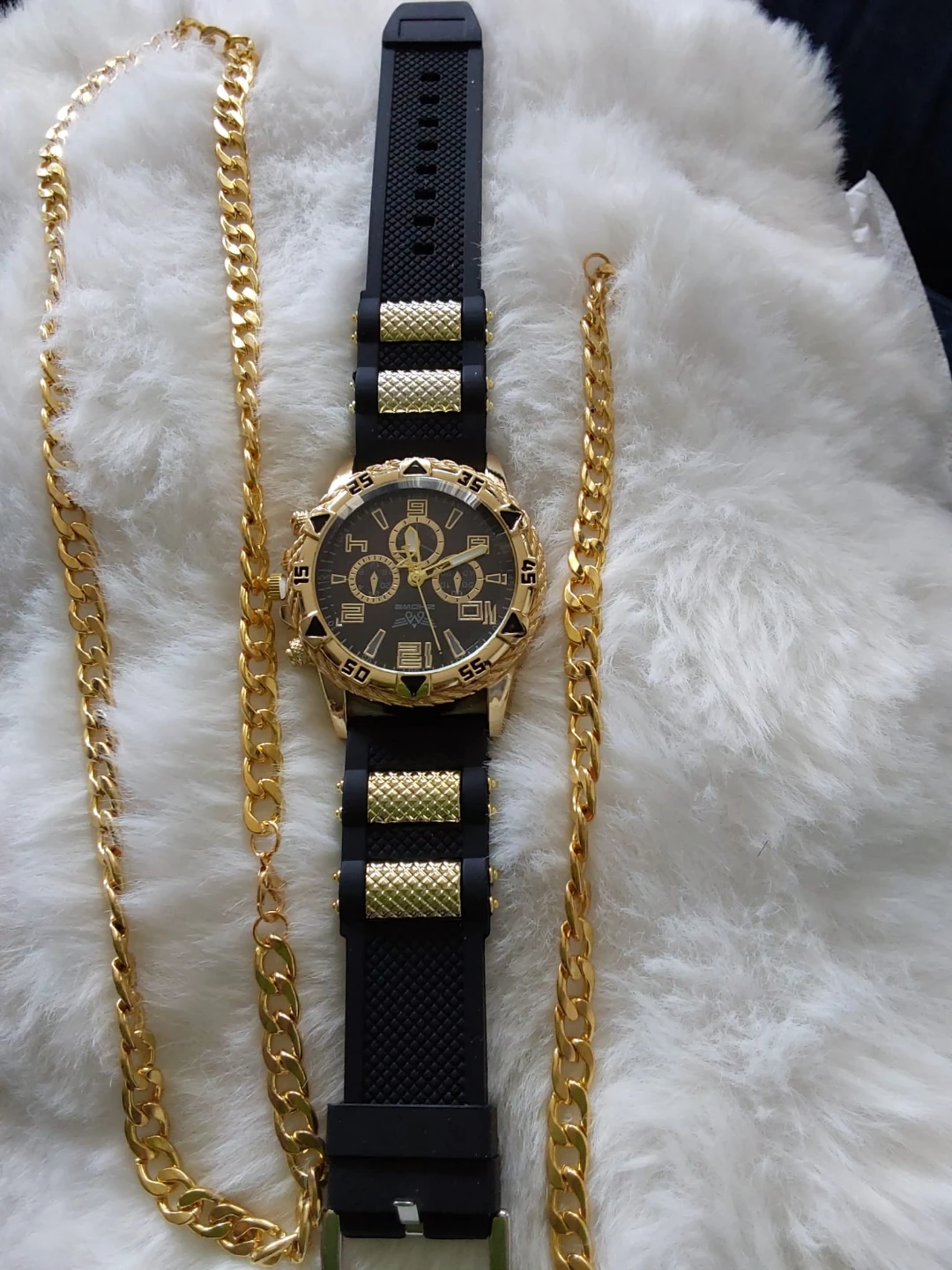 ZHOKE Gold Tone Chronograph Watch with Black Band - photo 4