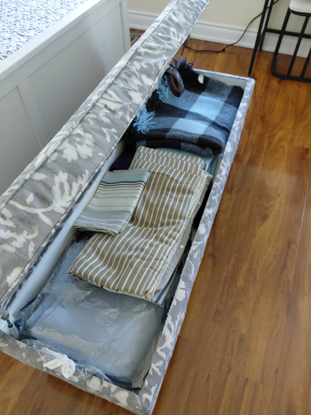 Storage Bench Ottoman - Grey Floral - photo 4