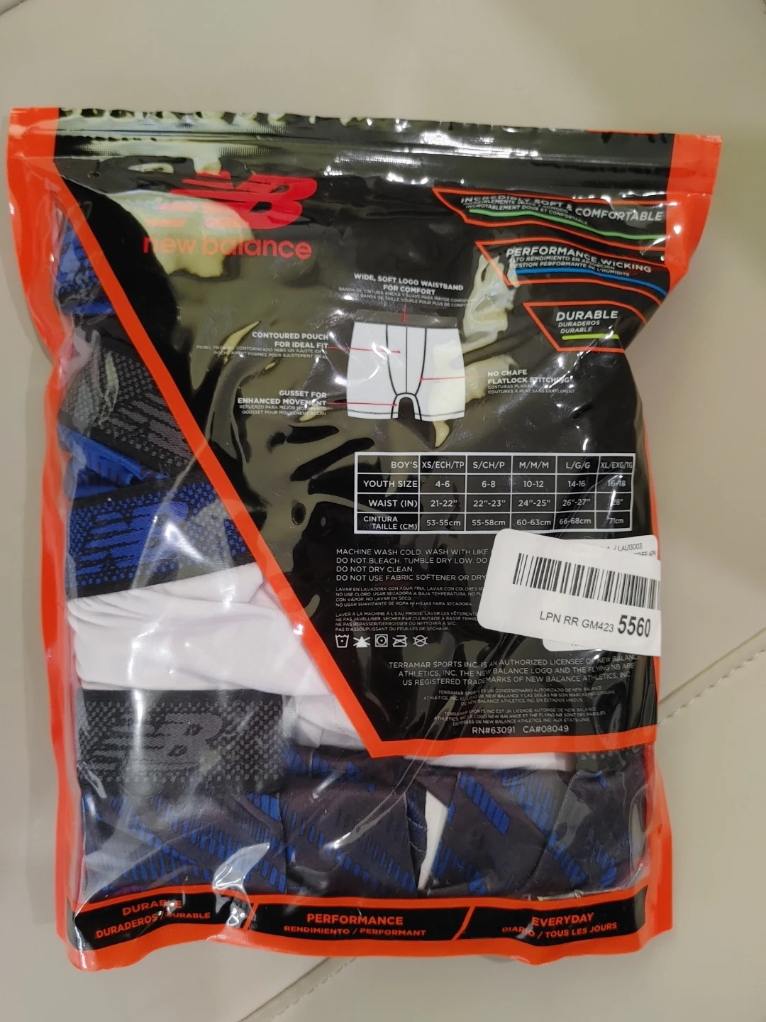 🧡BRAND NEW BOYS BOXER NEW BALANCE BOXER BRIEFS SIZE S - photo 2
