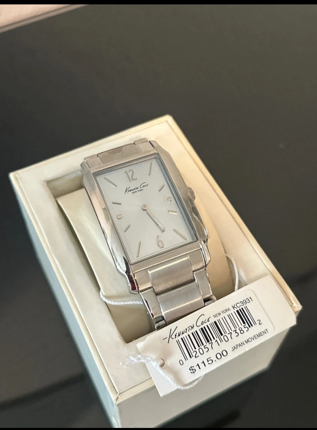 Kenneth Cole New York Rectangle Silver Tone Women's Watch KC3931