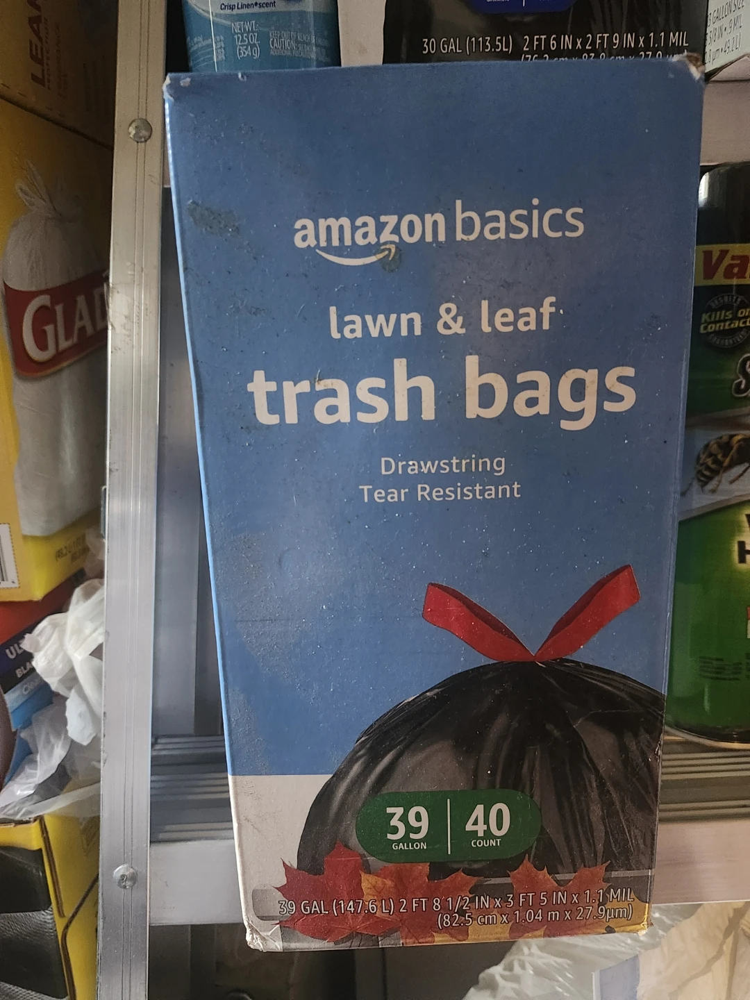 Amazon Basics Lawn & Leaf Trash Bags - 39 Gallon, 40 Count