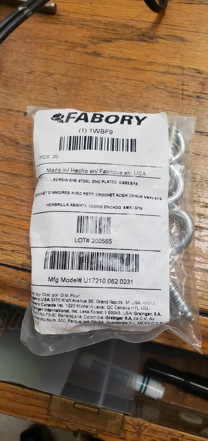 Fabory Screw Eye Steel Zinc Plated 5/8x2.5/16 Inch - 20 Count - photo 2