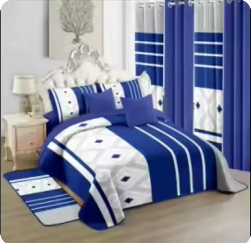 Bedspread Set with Matching Curtains and Rug