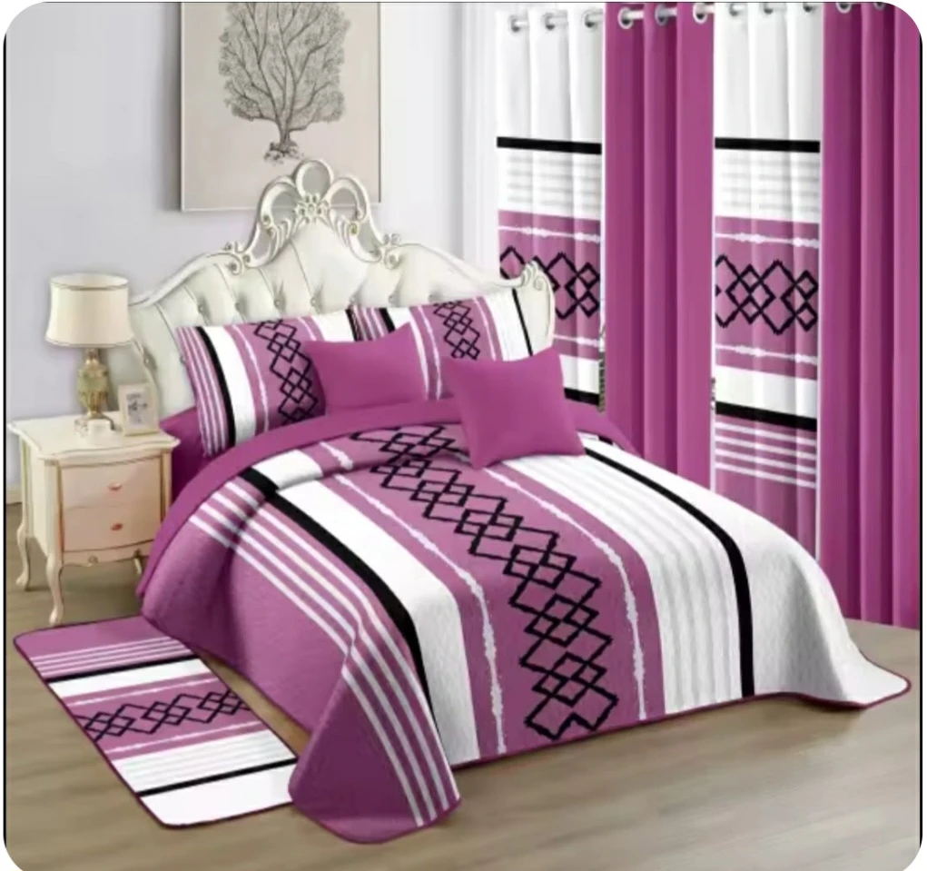 Bedspread Set with Matching Curtains and Rug - photo 3