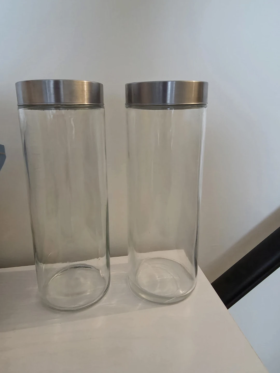 Set of 2 Glass Canisters with Stainless Steel Lids - photo 2