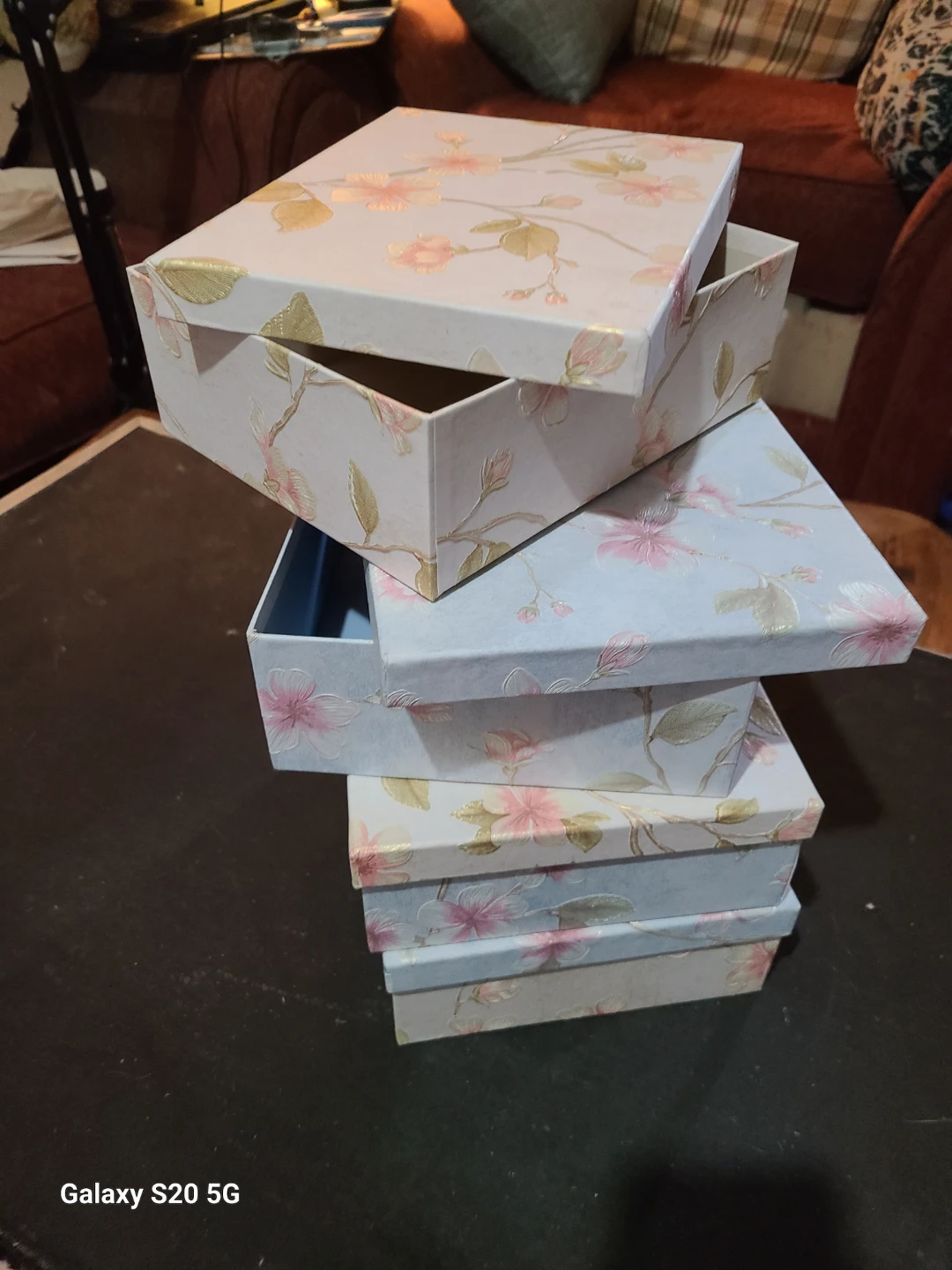 Set of 4 Decorative Floral Gift Boxes