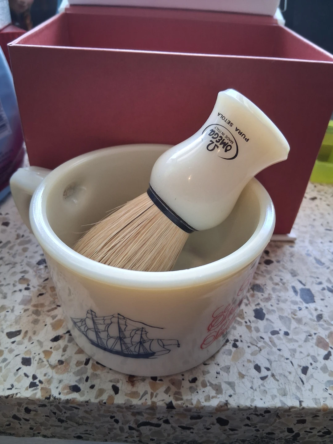 Omega Shaving Brush and Bowl Set