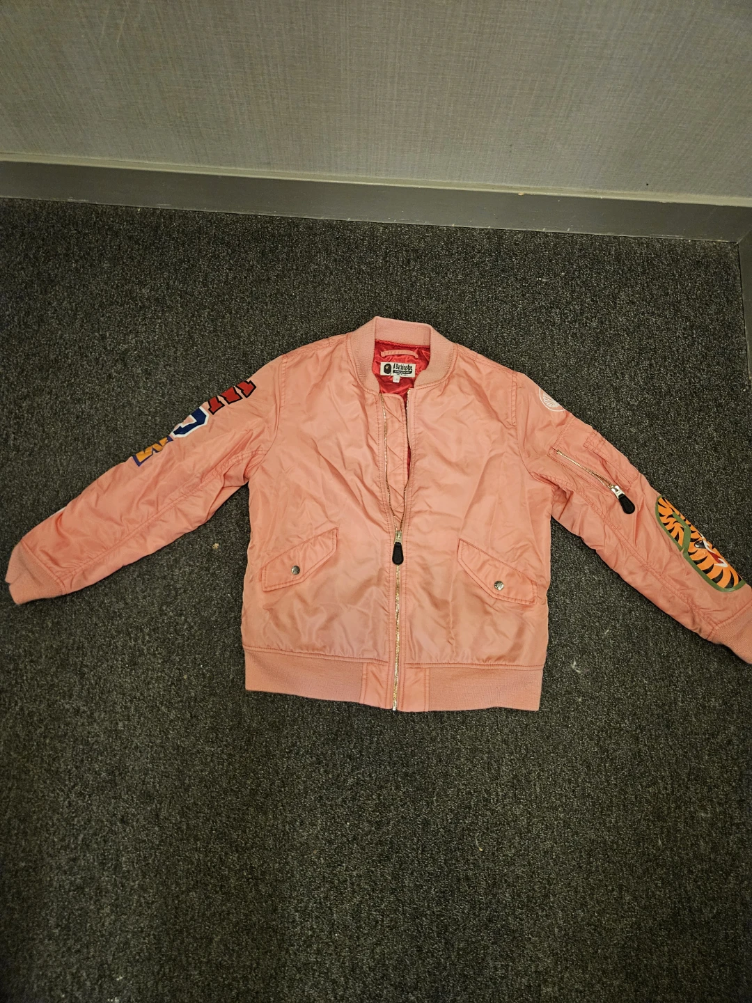 A Bathing Ape Pink Bomber Jacket MA-1