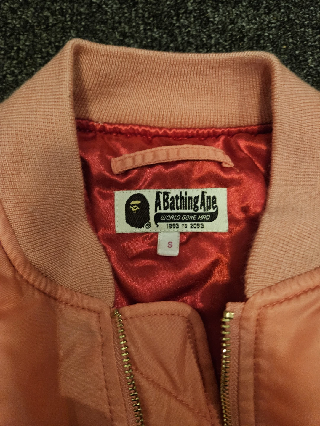 A Bathing Ape Pink Bomber Jacket MA-1 - photo 3