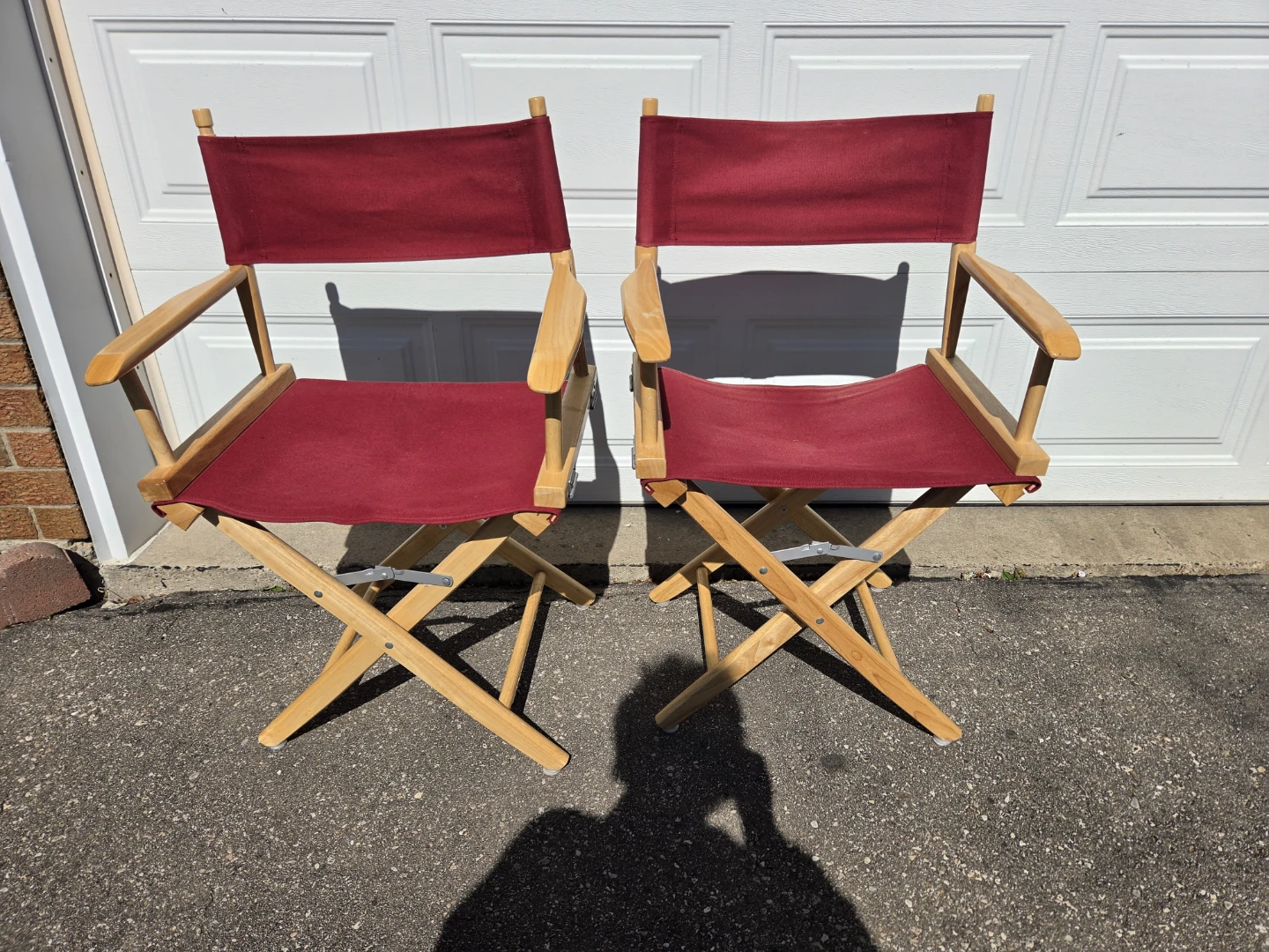 Directors Chairs (2) - Red Canvas and Wood