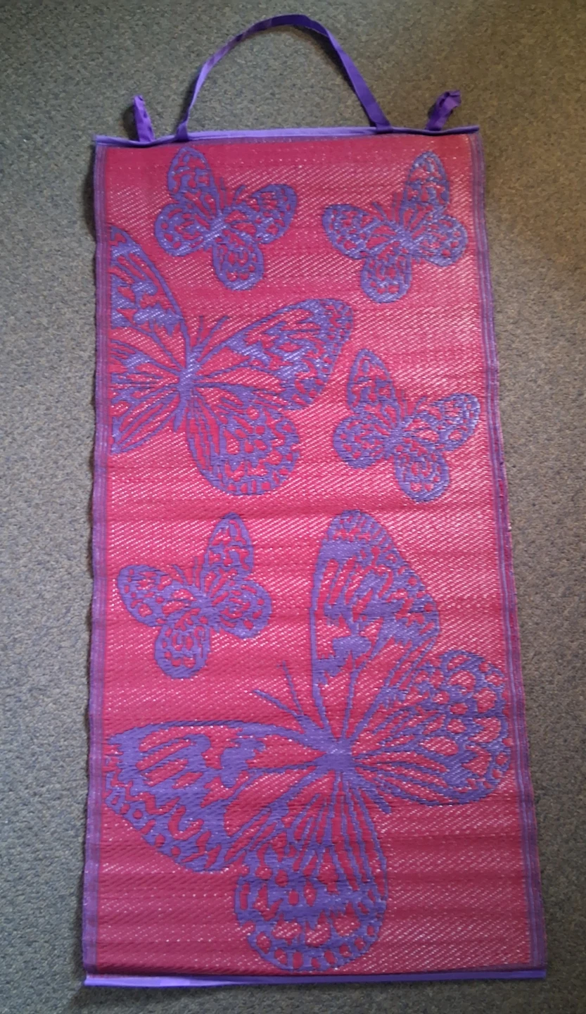 Rolled up Yoga Mat with Butterfly Design
