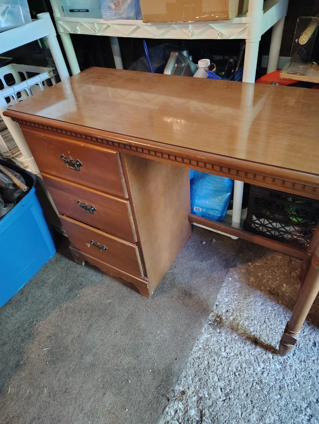 Wooden Desk with Drawers