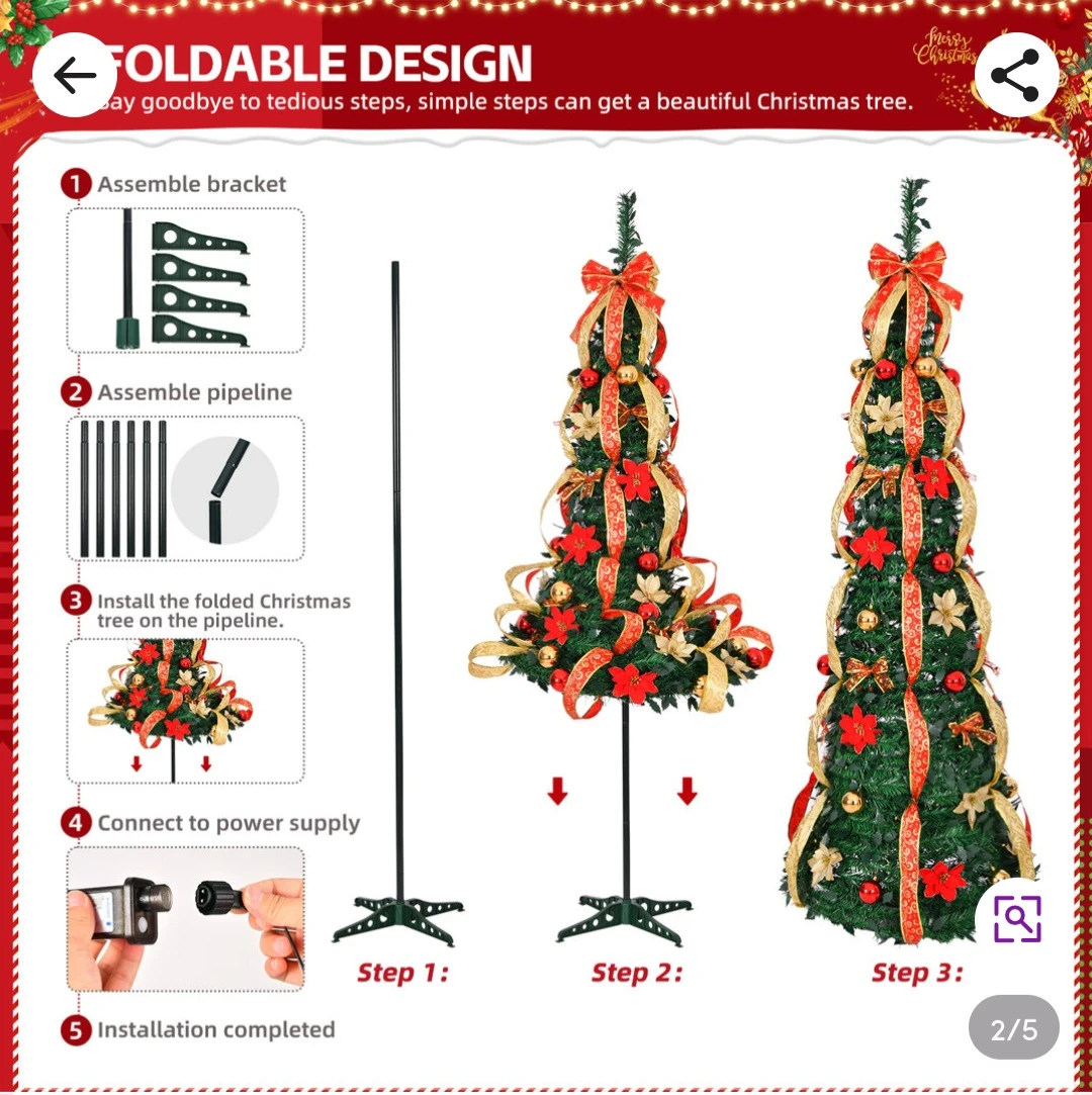 Pop Up Christmas Tree With 150 LED Lights - photo 3