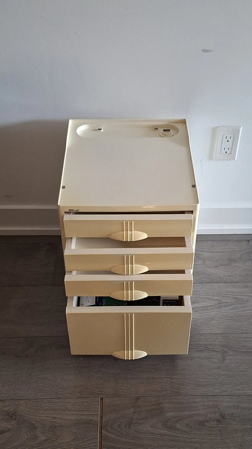 Cream 4-Drawer Plastic Storage Unit