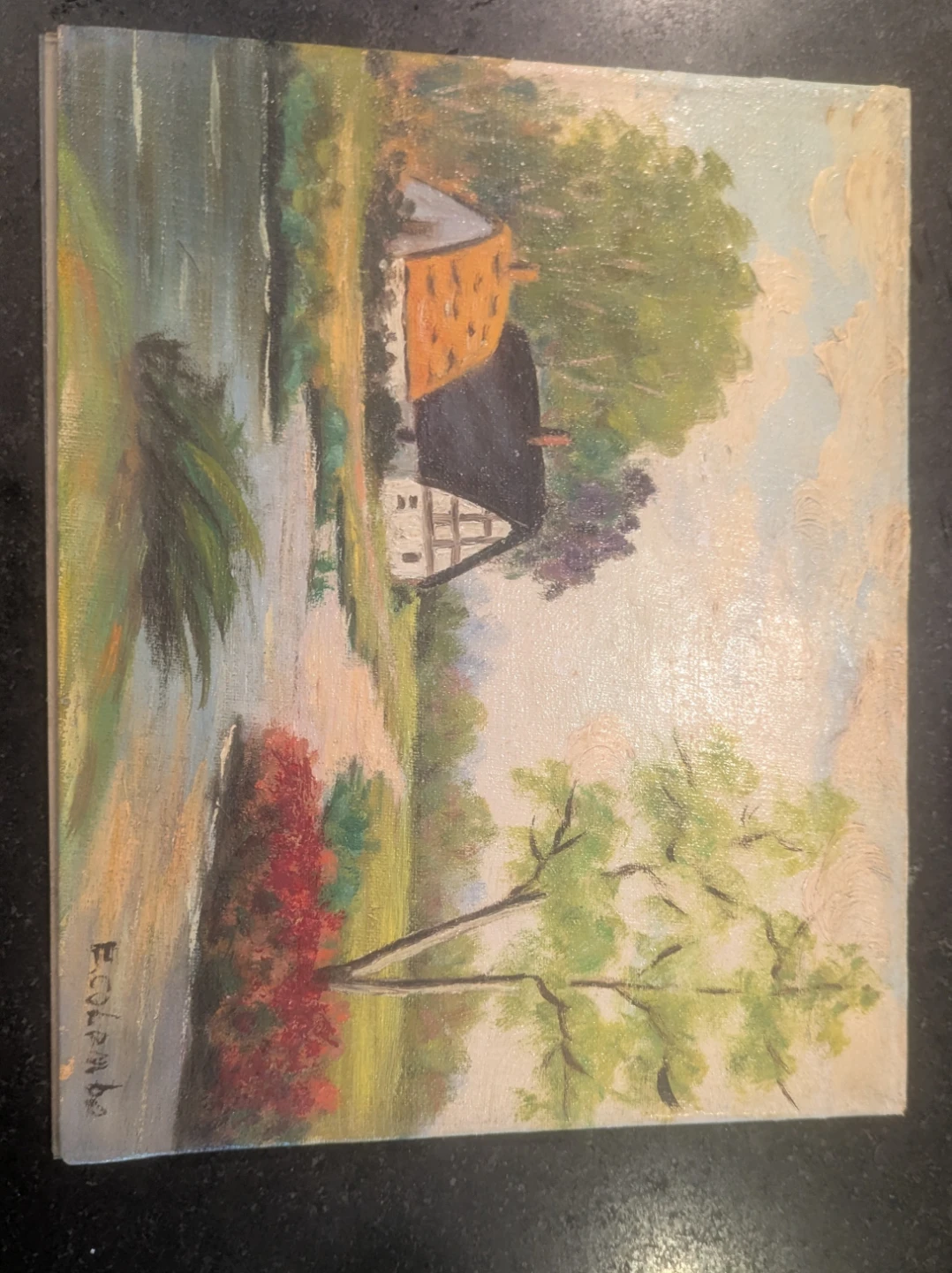 Framed Oil Painting Landscape Scene E. Colombo - photo 2